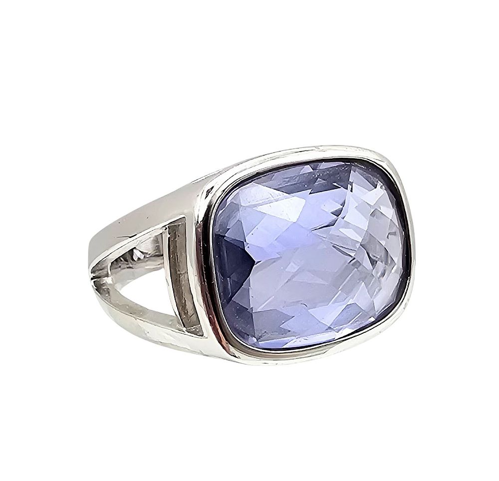 Lot 584: Swarovski Crystal Silver Tone Ring Size 7