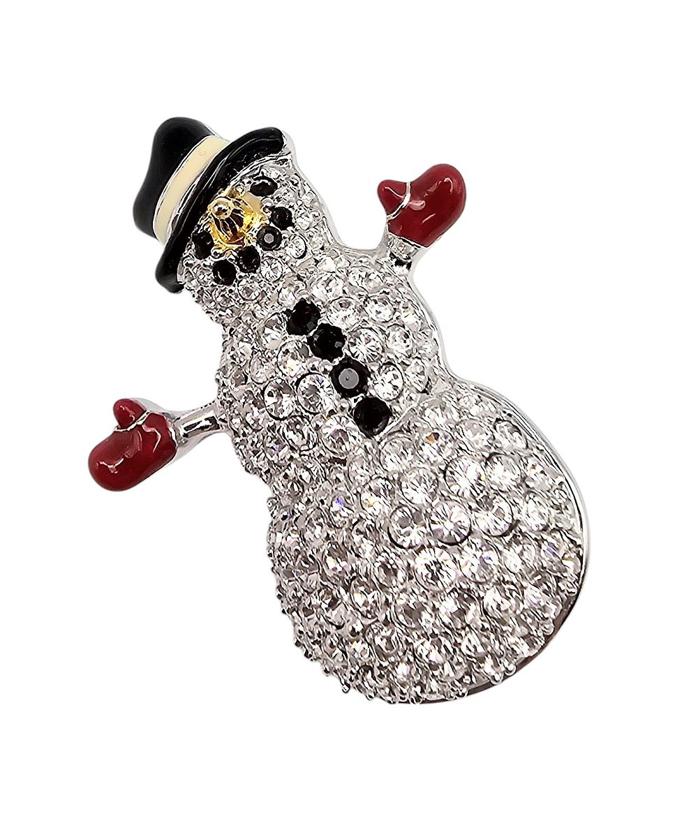 Lot 586: Swarovski 2003 Crystal Snowman Brooch