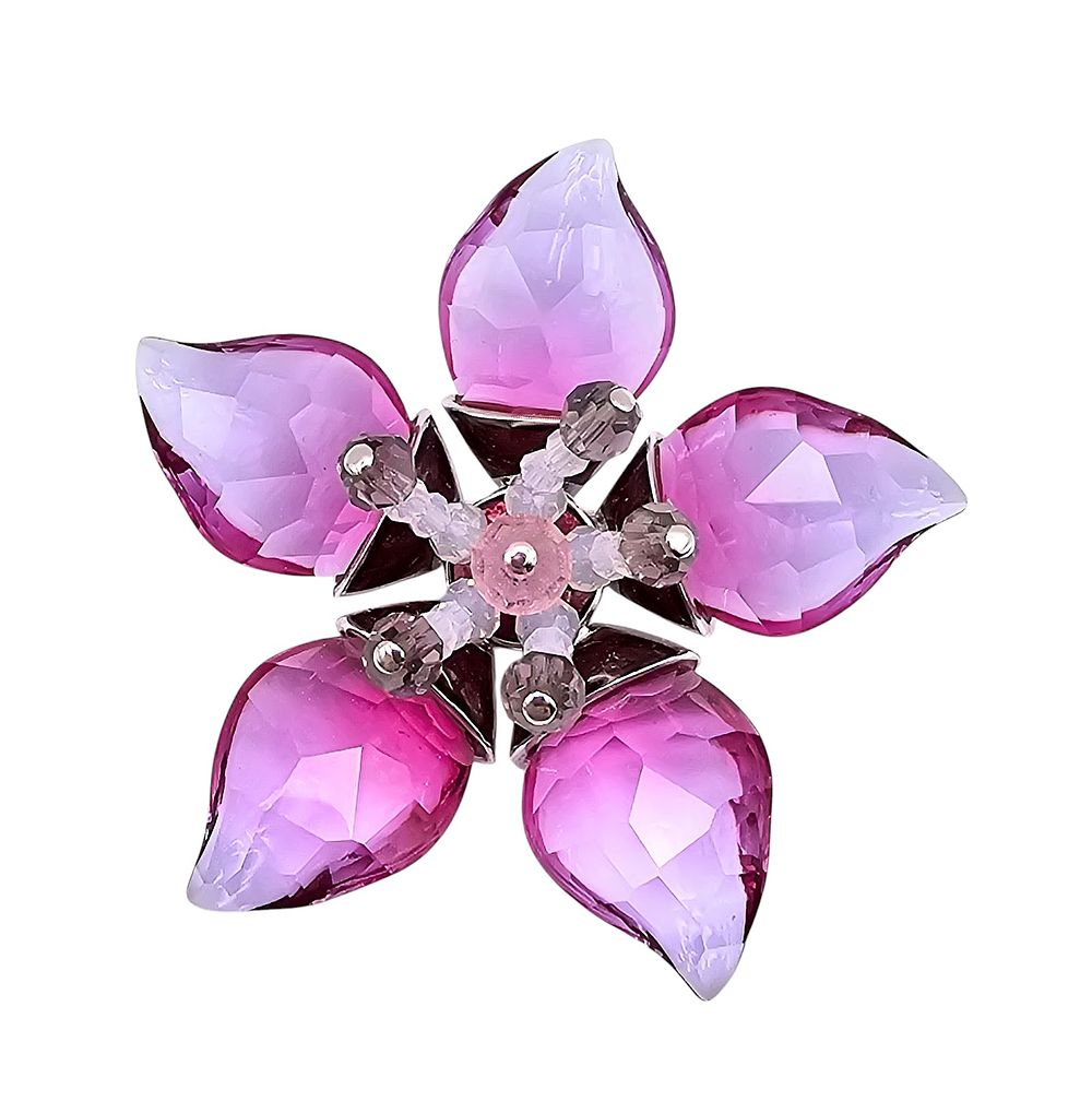 Lot 592: Swarovski Purple Crystal Flower Brooch