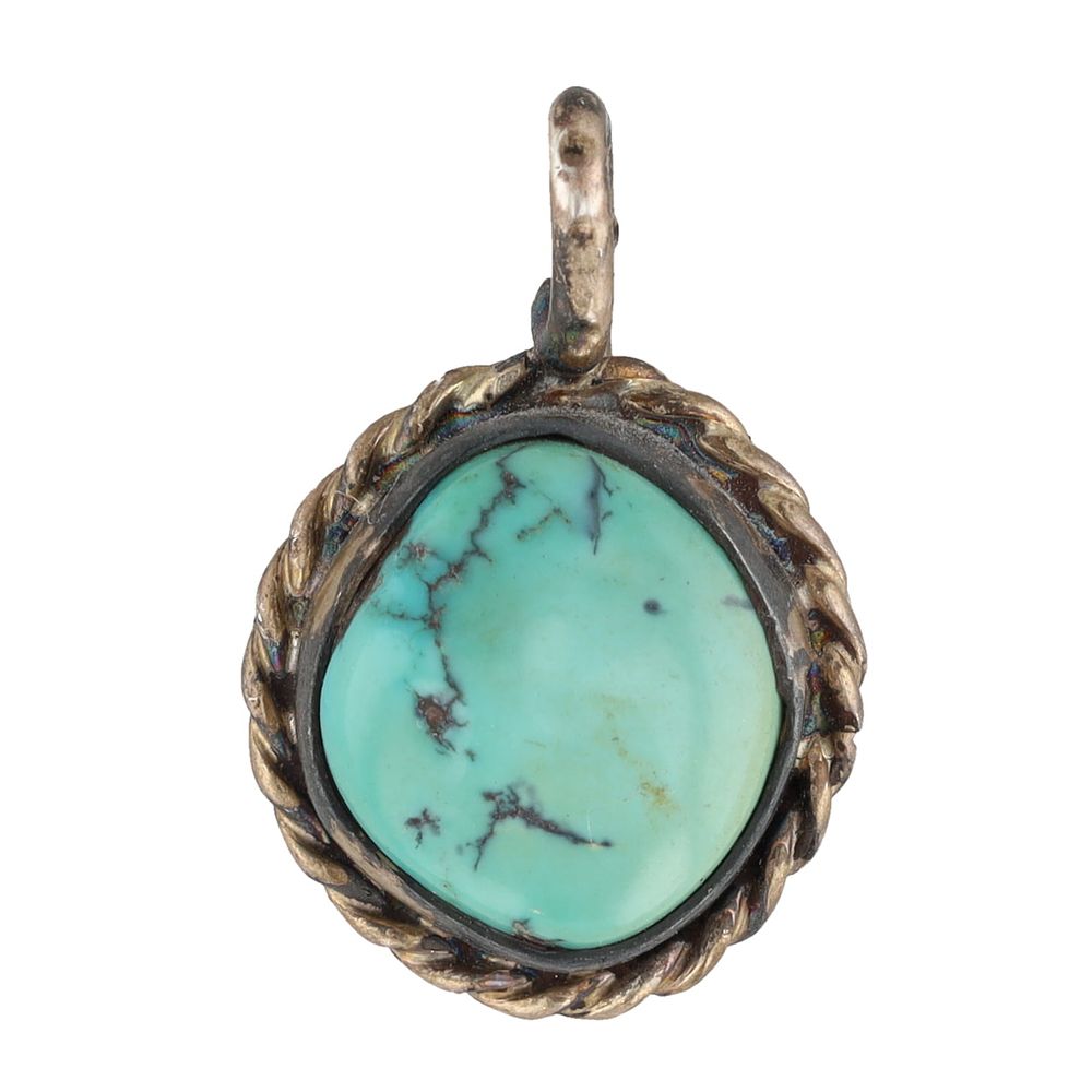 Lot 318: Vintage Navajo Sterling Turquoise Pendant