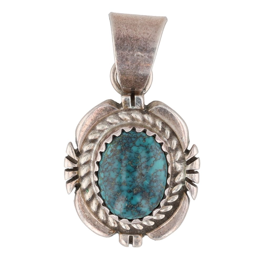 Lot 349: Mary Yazzie Navajo Sterling Turquoise Pendant