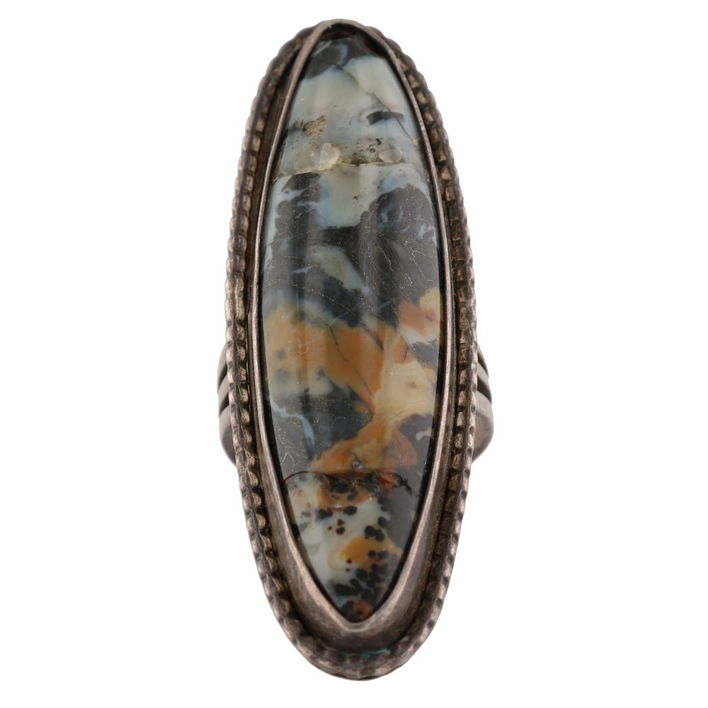 Lot 365: Vintage Navajo Sterling Jasper Ring Sz. 6.25