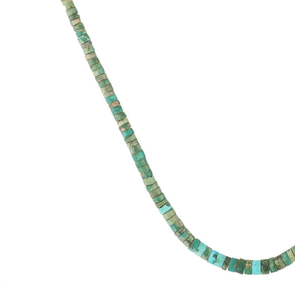 Lot 385: Vintage Santo Domingo Turquoise Heishi Necklace