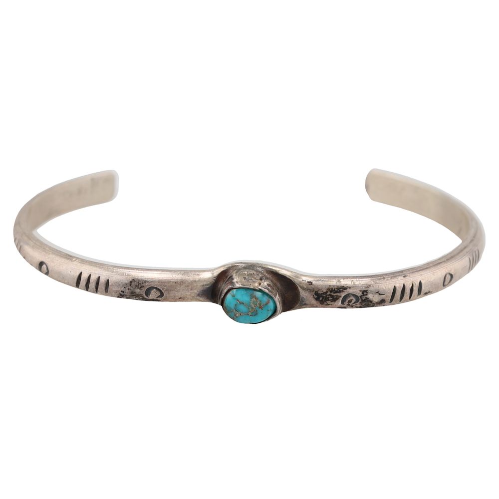 Lot 390: Vintage Navajo Sterling Turquoise Cuff Bracelet