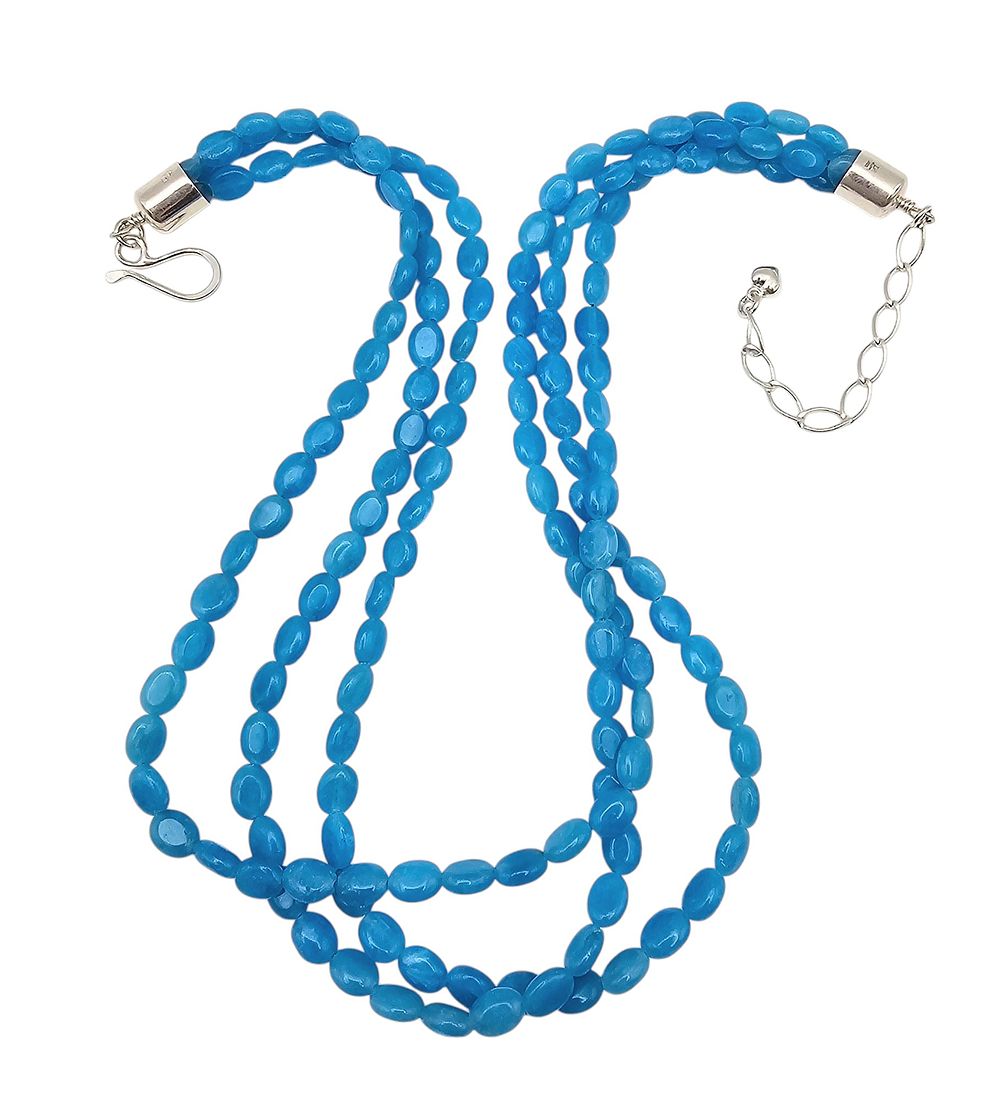 Lot 412: Jay King Mine Finds Enhanced Blue Calcite Sterling Silver Necklace 45.3 G