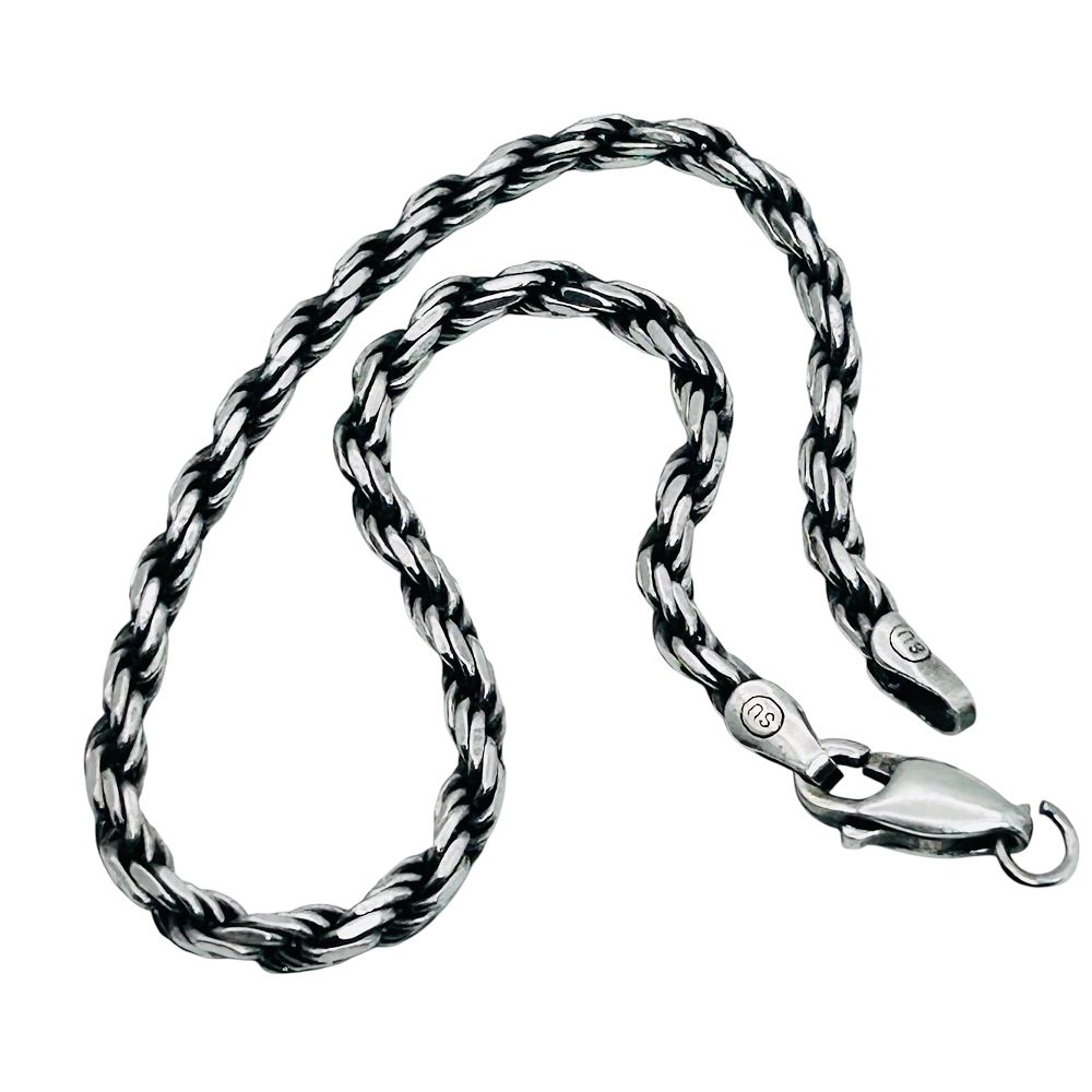 Lot 161: SU Italy, Sterling Silver Twisted Chain Bracelet 7.03 G