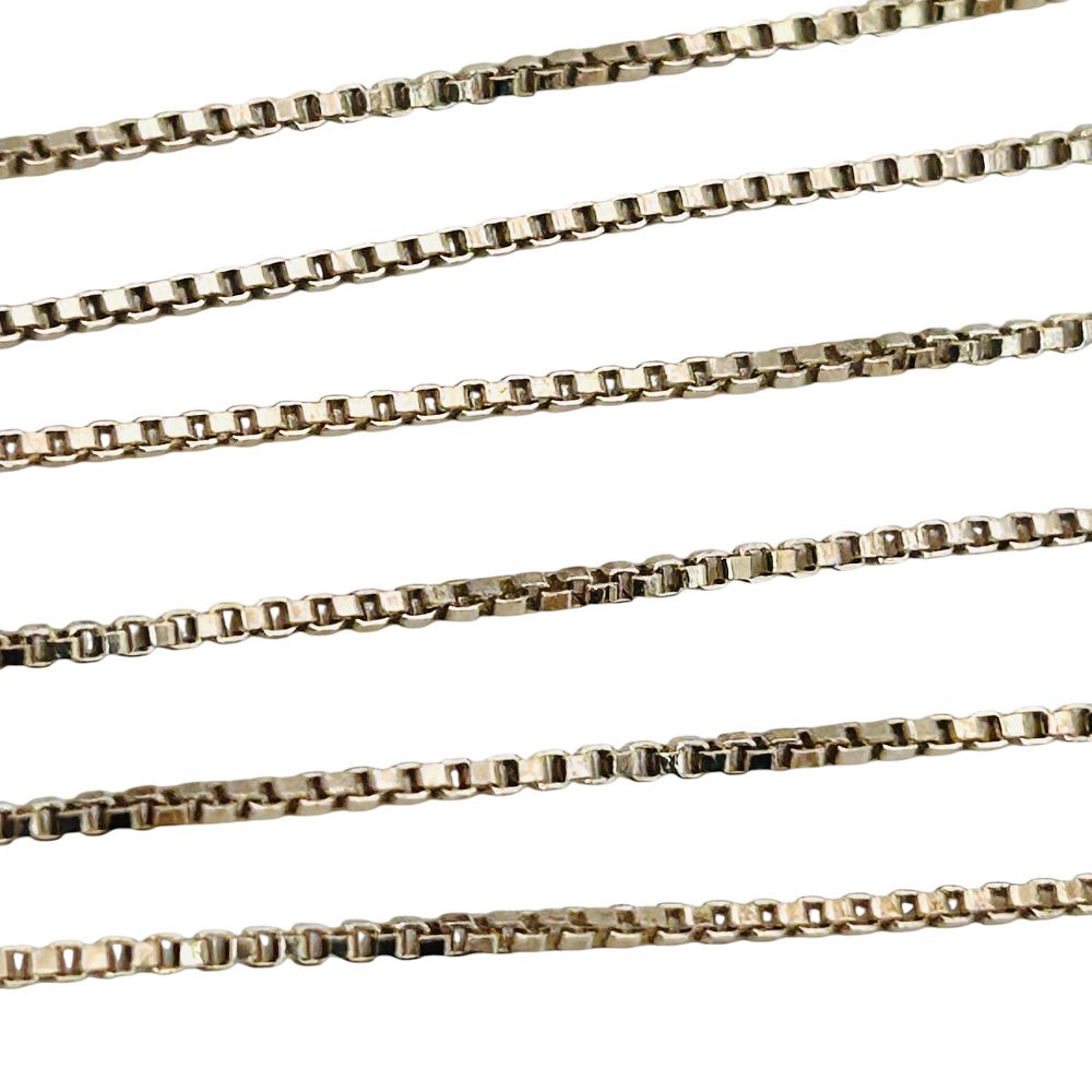 Lot 188: Italy, Sterling Silver Gold Tone Box Chain Necklace 2 G