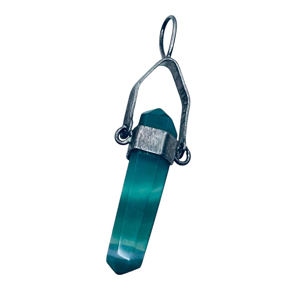 Lot 204: Brazil, TOURMALINE Sterling Silver Long Pendant. 2.49g.