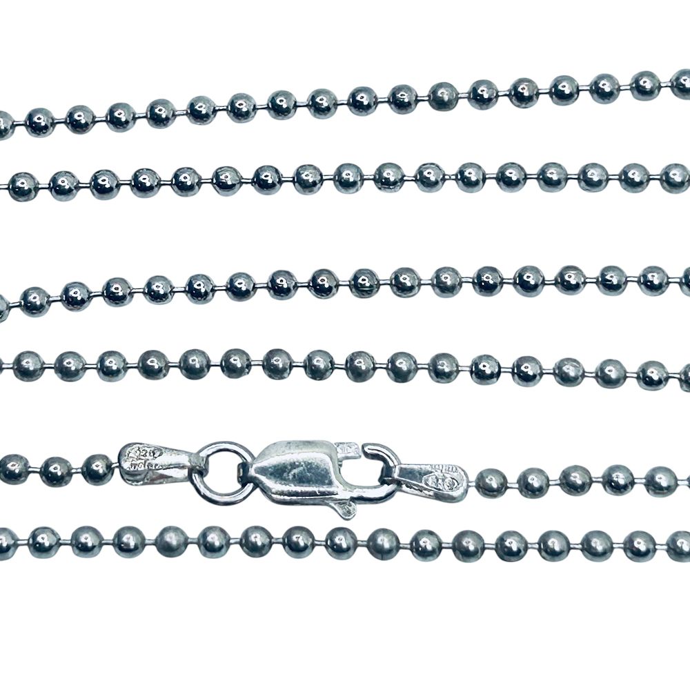 Lot 240: MILOR Italy Sterling Silver Long Beaded Chain Necklace. 8.23 G.