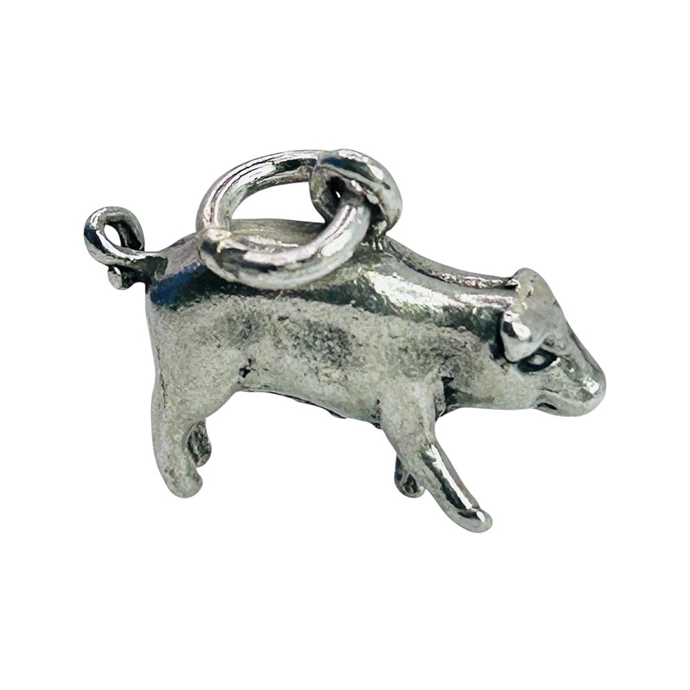 Lot 462: Sterling Silver Pig Charm. 3.59 G.