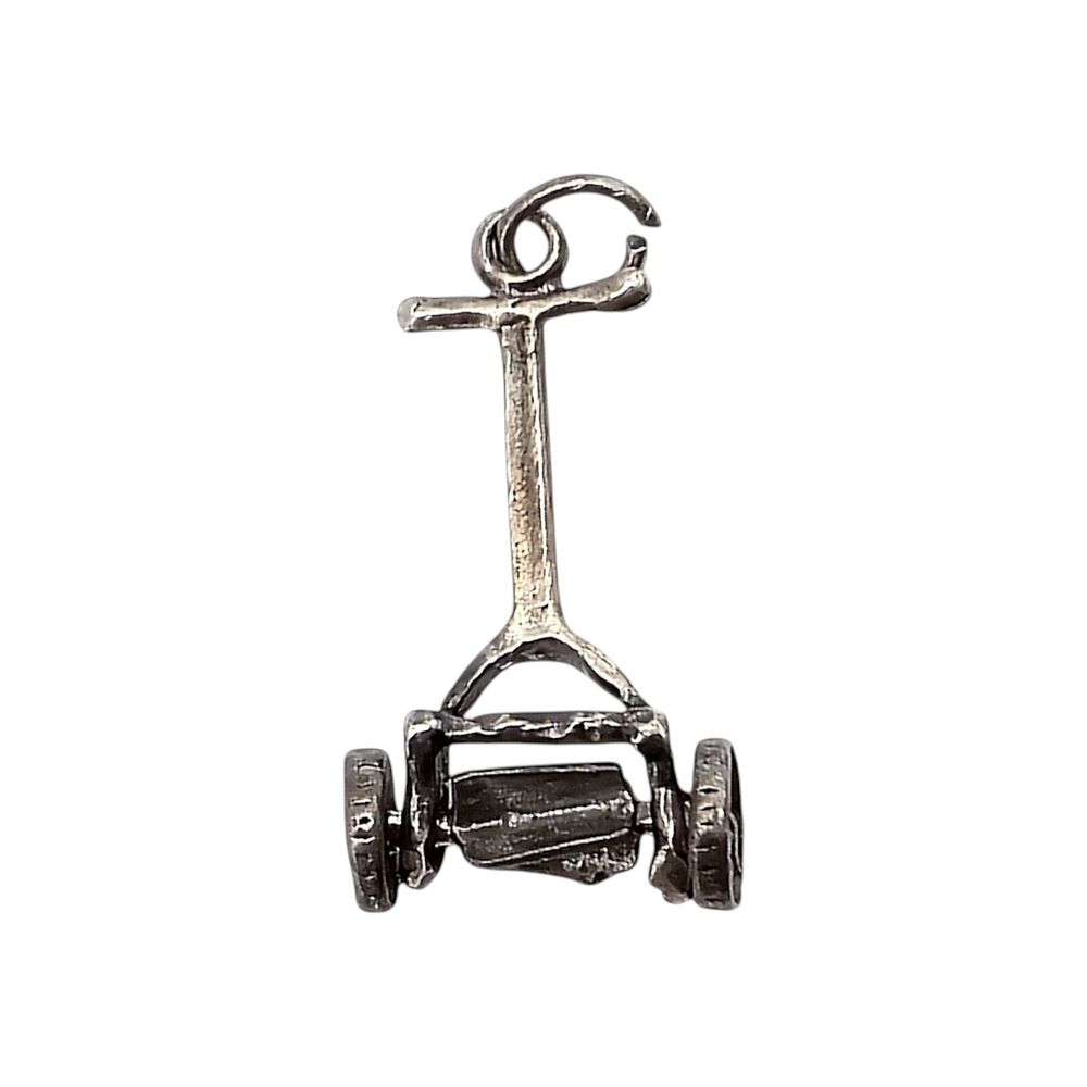Lot 548: Sterling Silver Vintage Reel Push Lawn Mower Charm Moving Parts 1.3 G