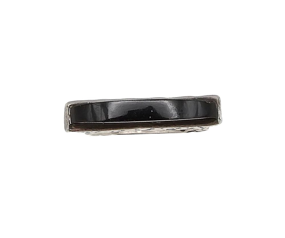 Lot 152: Onyx Sterling Silver Ring Sz 7 7.4 G