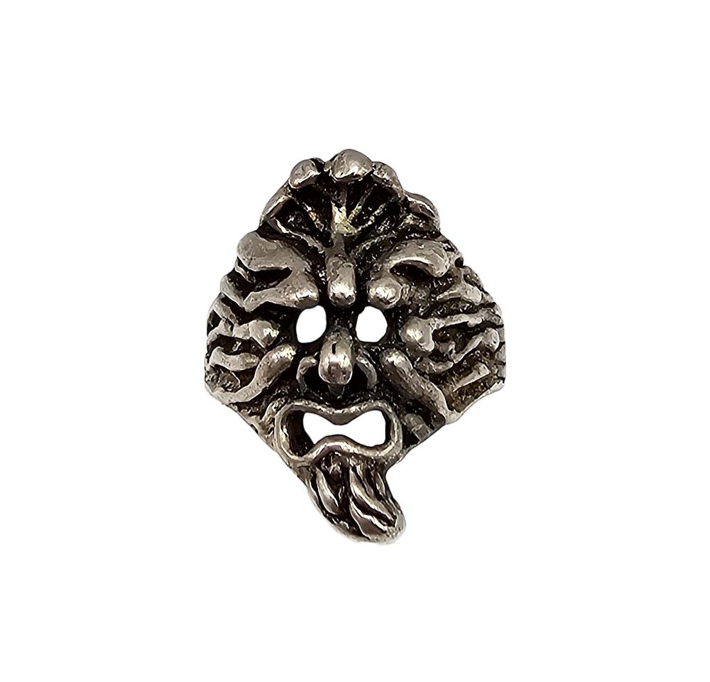 Lot 174: Sterling Silver Artist Made Grim Face Ring Sz 5 6.3 G