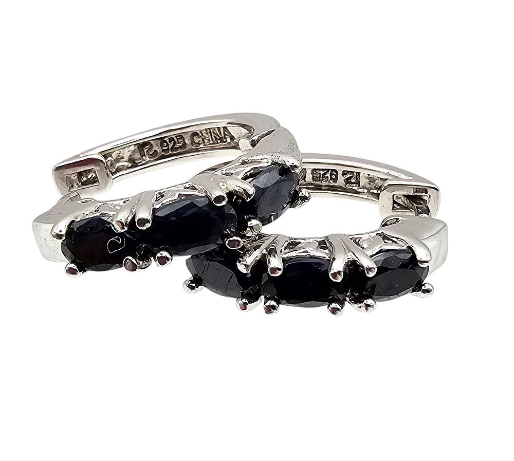Lot 199: Ross Simons Topaz Sterling Silver Hoop Earrings 4.4 G