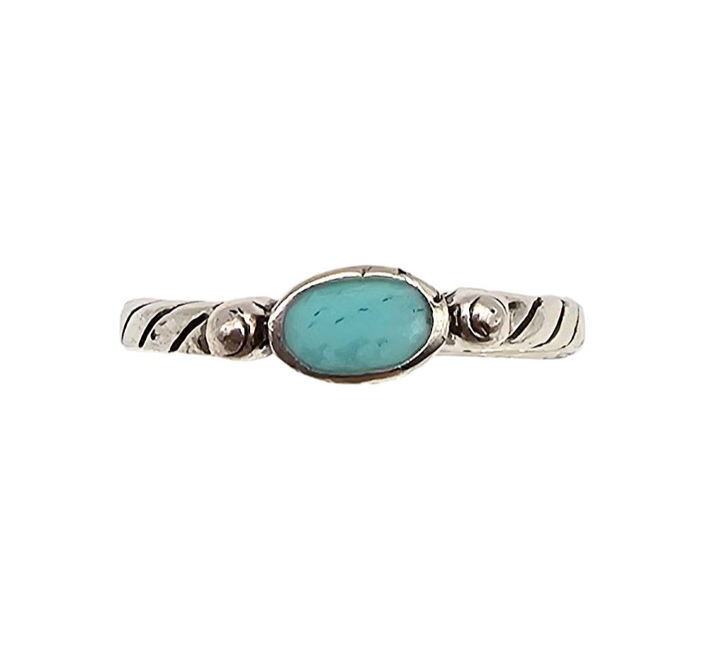Lot 216: IBB Turquoise Sterling Silver Ring Sz 7.25 1.8 G