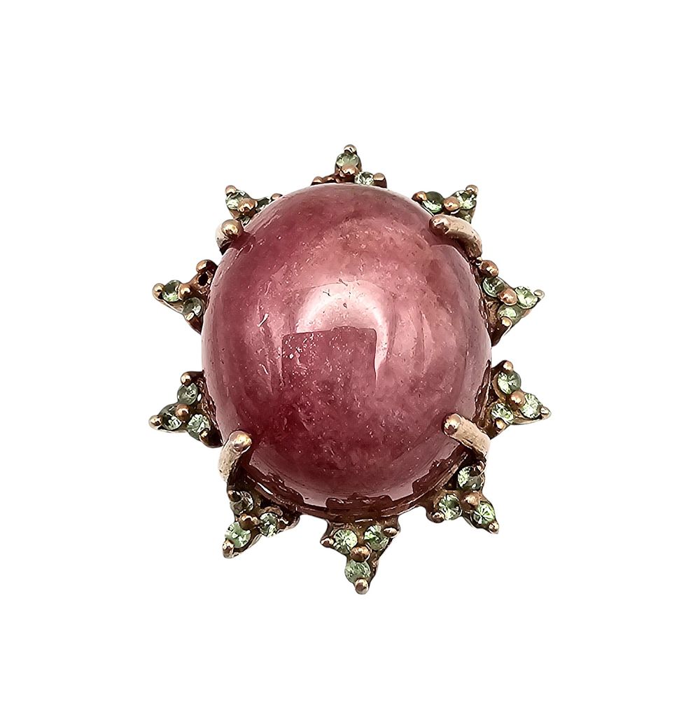 Lot 230: Ruby Gold Over Sterling Silver Statement Ring Sz 7 16.2 G