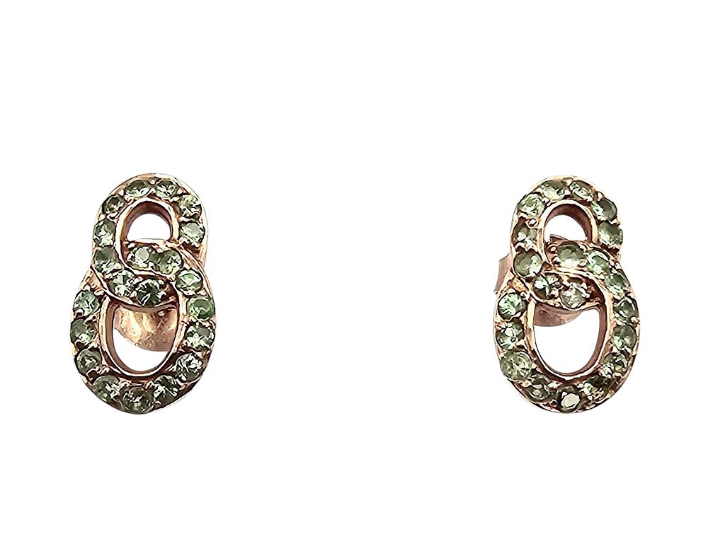 Lot 242: Rhinestone Gold Over Sterling Silver Earrings 2.2 G