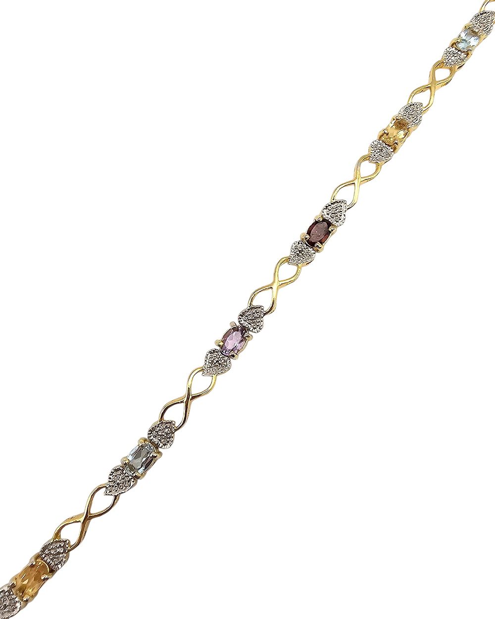 Lot 248: HAN Gemstone Gold Over Sterling Silver Tennis Bracelet 10.9 G