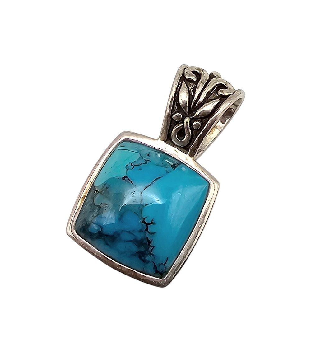 Lot 494: Barse Turquoise Sterling Silver Pendant 5.8 G