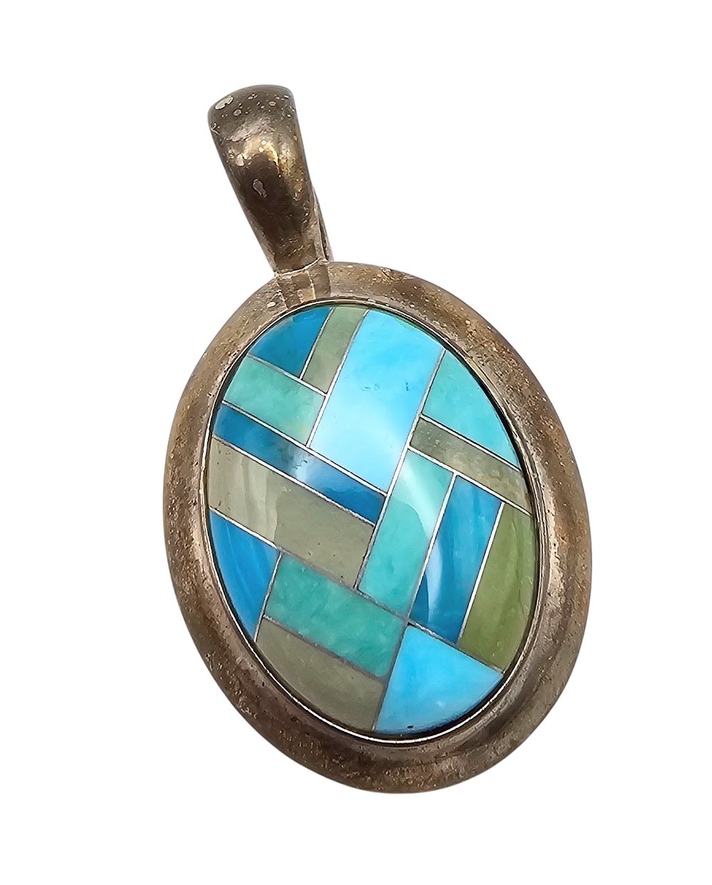 Lot 574: Carolyn Pollack Relios Turquoise Sterling Silver Pendant 17.1 G