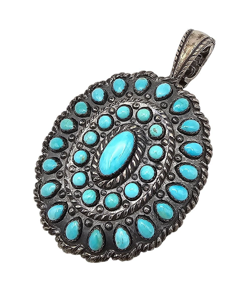 Lot 576: Carolyn Pollack Relios Turquoise Sterling Silver Pendant 36.6 G