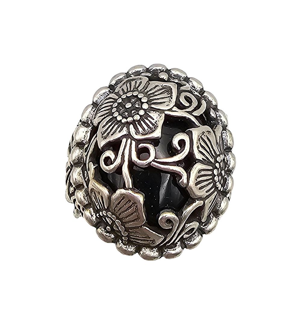 Lot 577: Carolyn Pollack Relios Onyx Sterling Silver Ring Sz 7.25 14.5 G