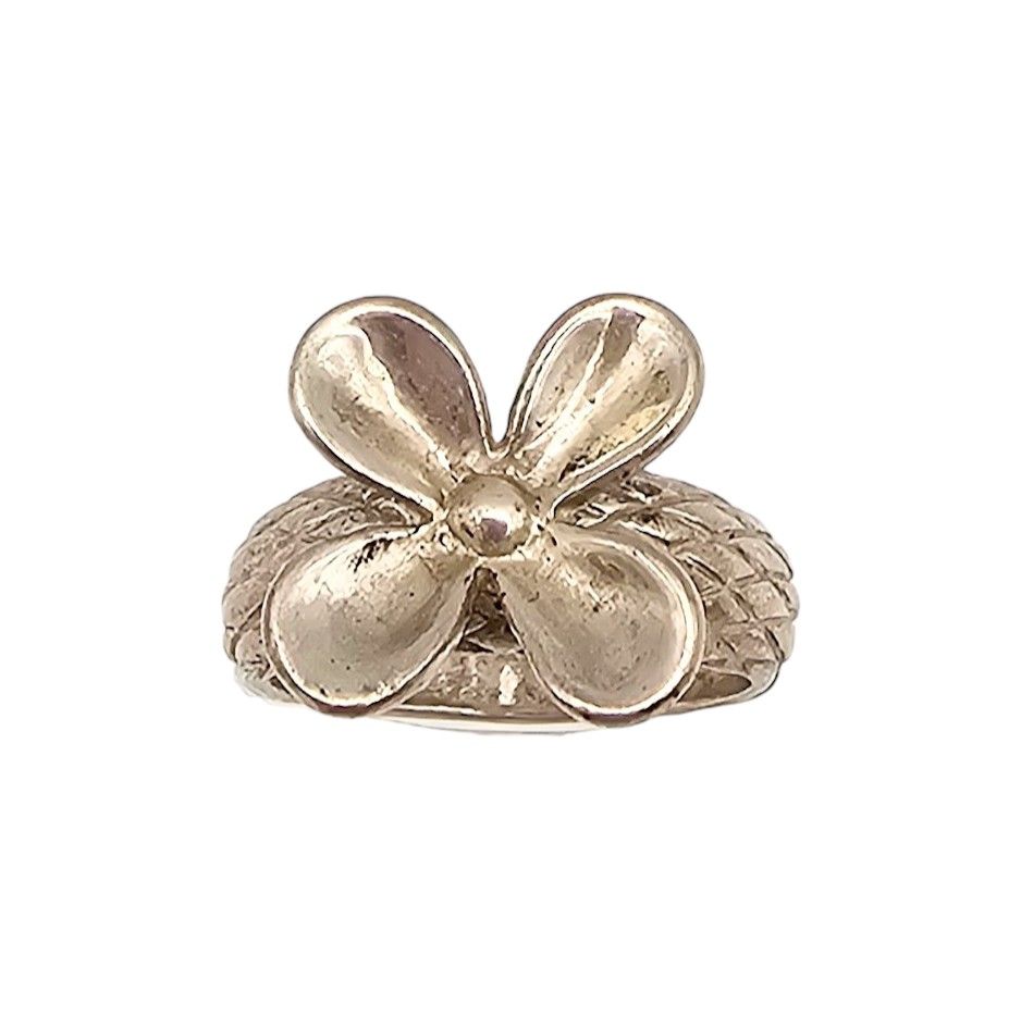 Lot 579: Carolyn Pollack Relios Sterling Silver Flower Ring Sz 7.5 7.7 G