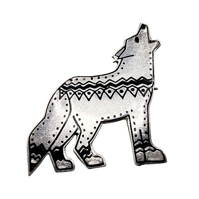 Sterling Signed 'EFS' Mexico Howling Wolf Brooch 9.7g