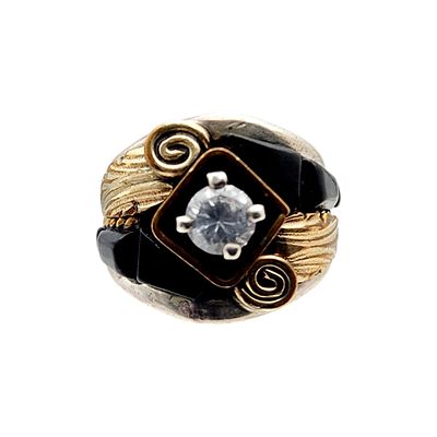 Silver Ray Sterling Onyx Ring Sz 4 4.5g