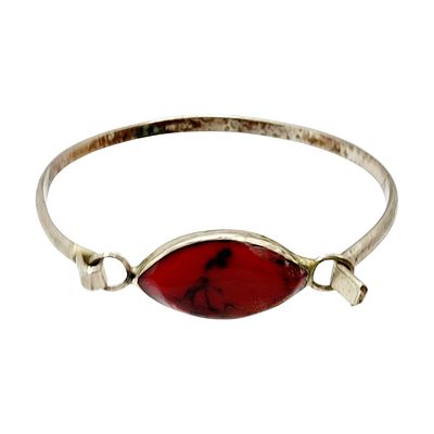 Sterling Mexico Red Jasper Bracelet 10.7g