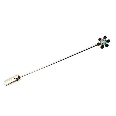 Sterling Southwest Petite Turquoise Flower Stick Pin 1.9g