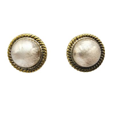 Sterling Taxco TC-70- Mexico Dome Bead Earrings 5.9g