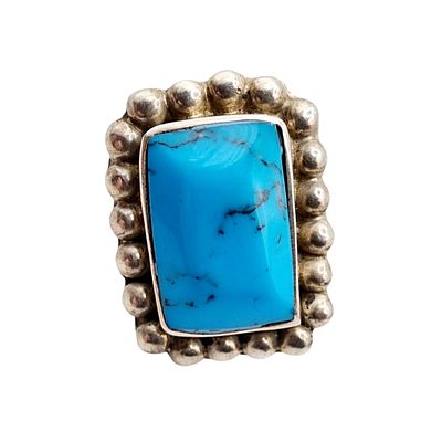 Sterling Faux Turquoise Pendant 5.2g
