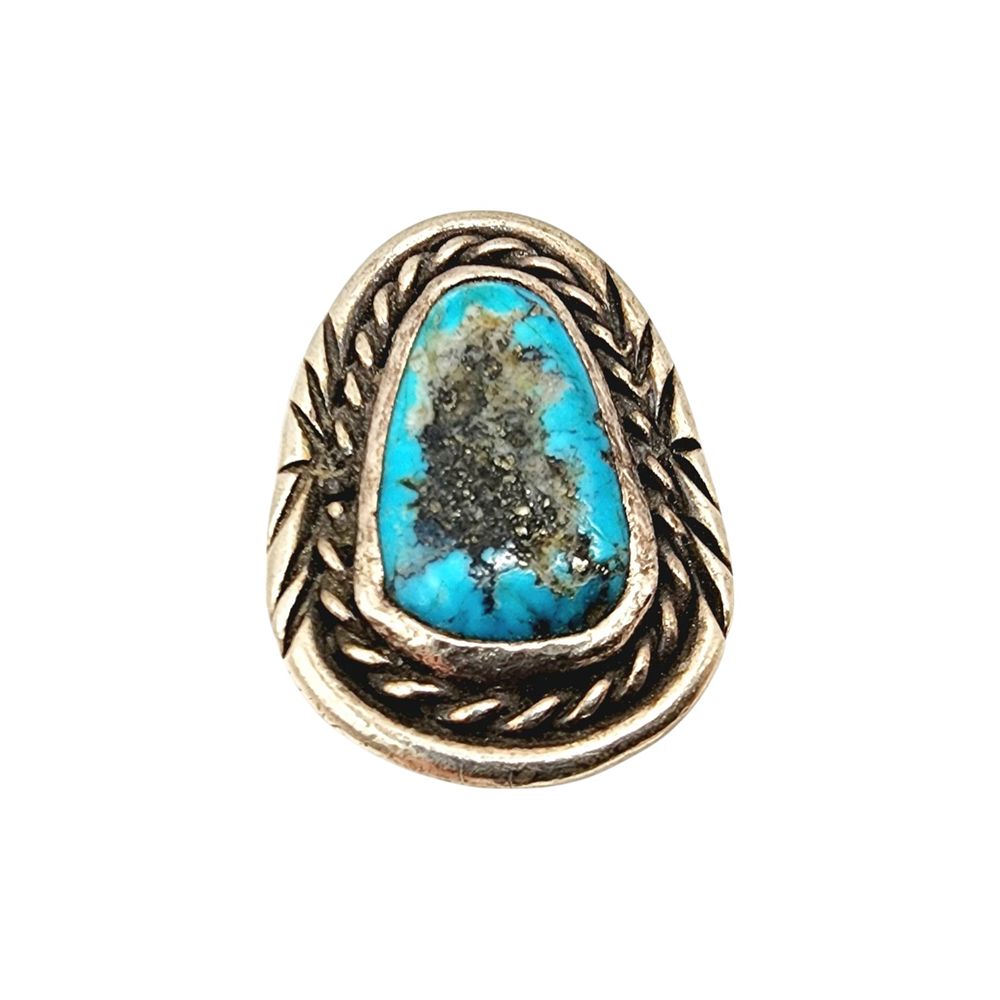 Lot 210: Sterling Navajo Turquoise Ring SZ 5.5