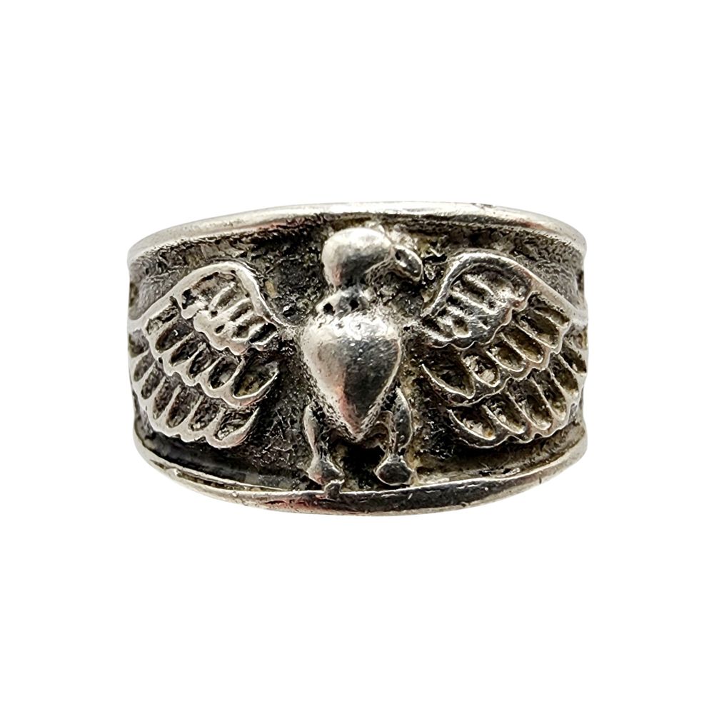 Lot 289: Sterling Vintage Overlay Eagle Ring Sz 7
