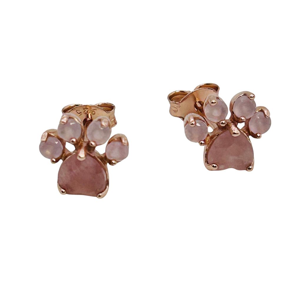 Lot 204: Pink Spinel, Dog Paw Stud Earrings 1.85 G