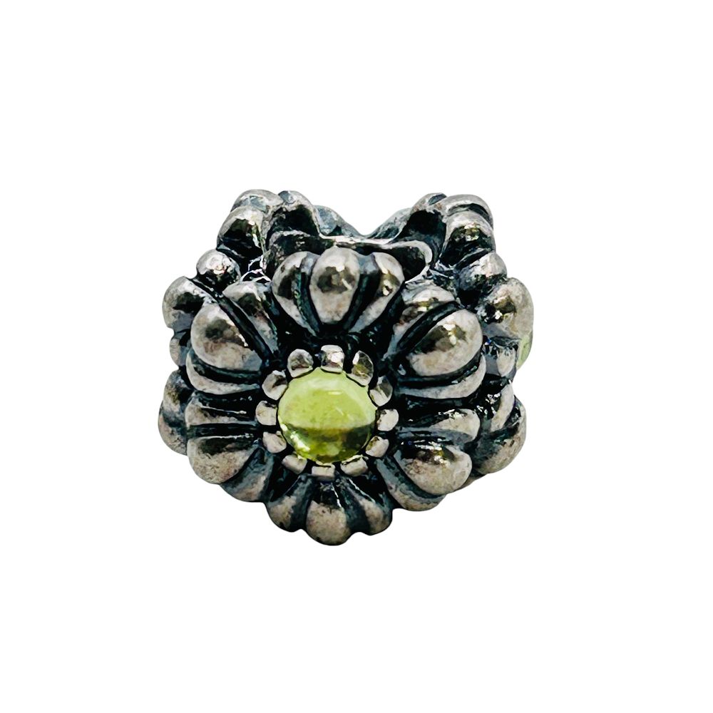 Lot 238: Pandora Sterling Garnet Flower Charm 4.41 G