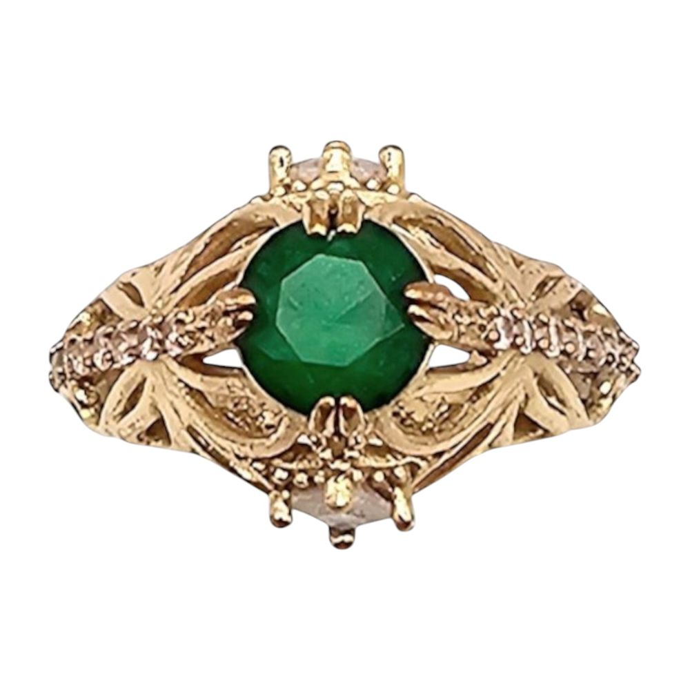 Lot 188: S Rhinestone Gold Over Sterling Silver Cocktail Ring Size 7 4.2 G