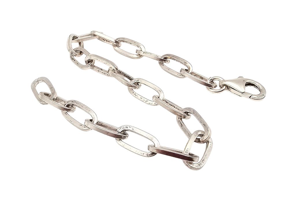 Lot 219: Italy Sterling Silver Link Bracelet 7.3 G