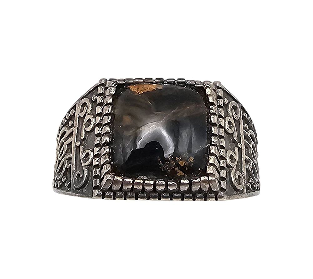Lot 242: Stauer Jasper Sterling Silver Ring Size 13.75 9.4 G