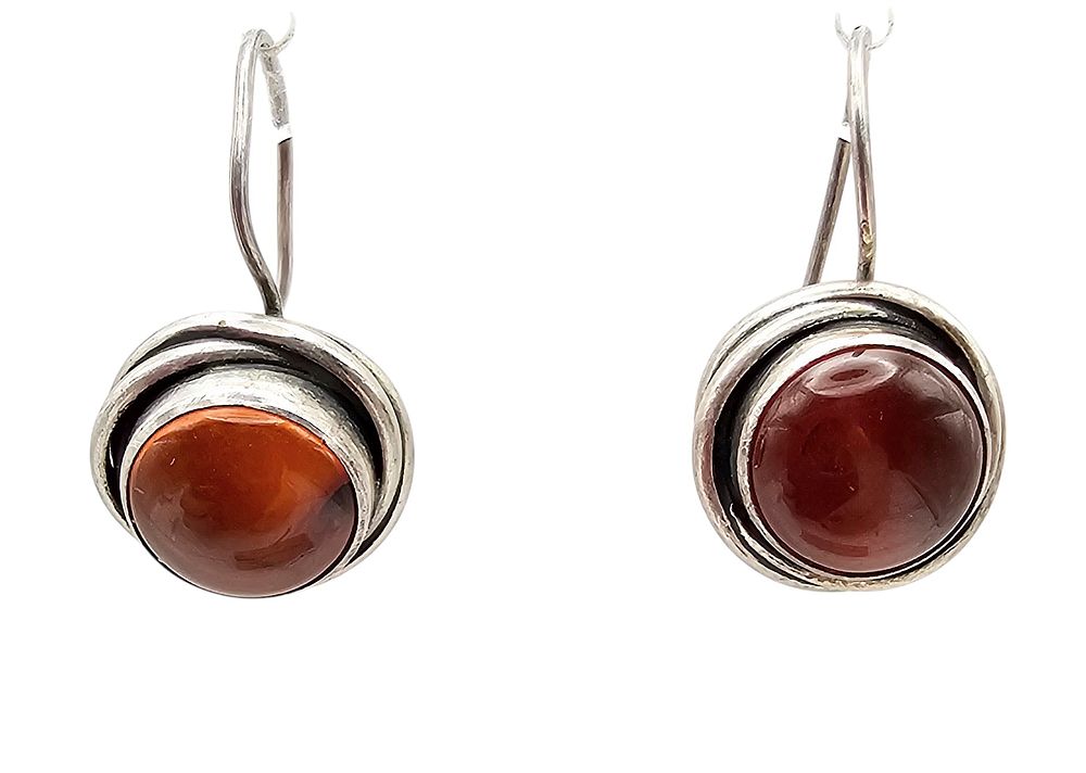 Lot 257: Amber Sterling Silver Drop Dangle Earrings 6 G