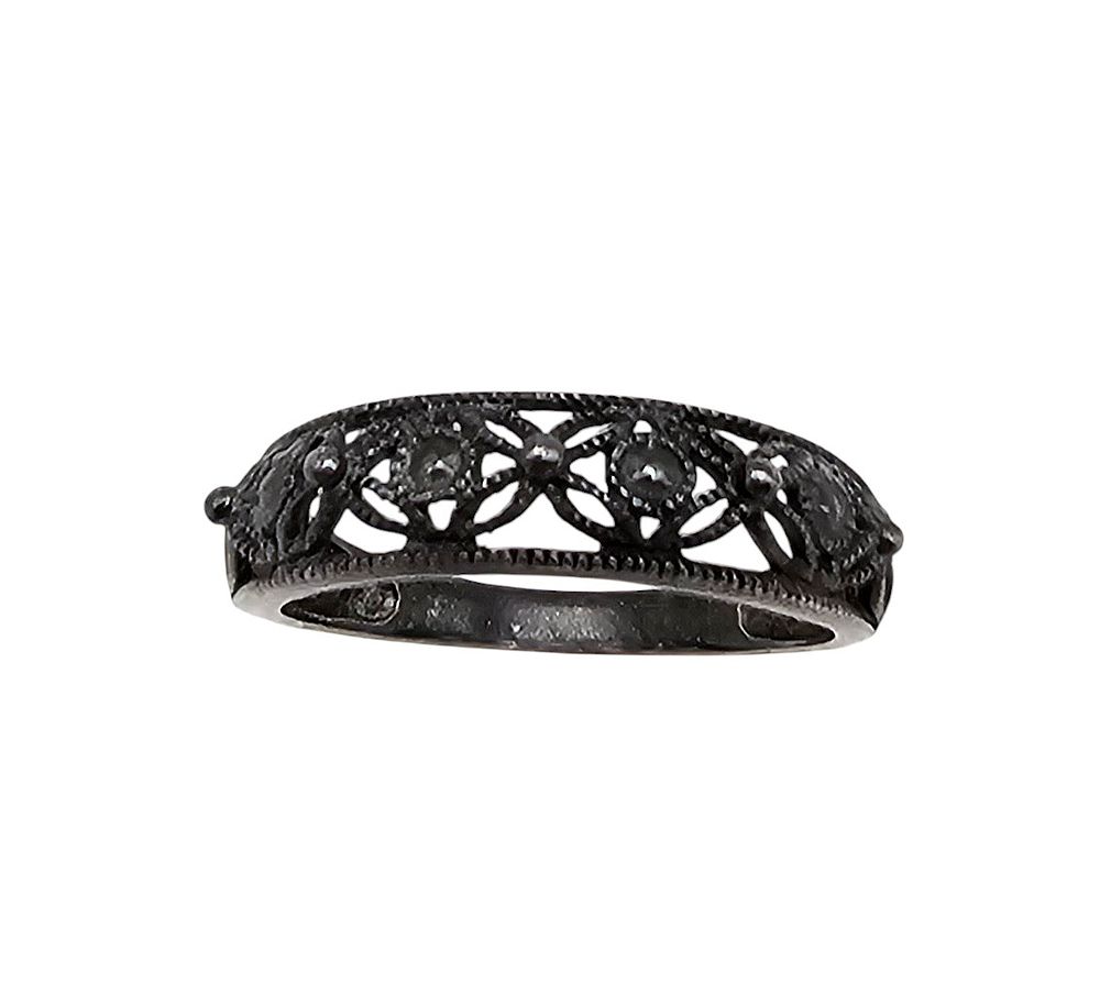 Lot 291: JR Sterling Silver Etruscan Ring Size 7.75 2 G