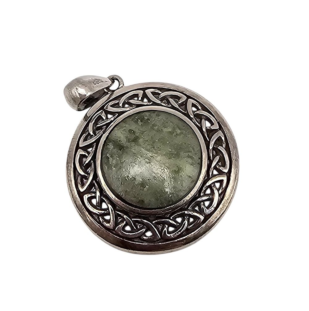 Lot 323: Solvar Moss Agate Sterling Silver Pendant 5.4 G