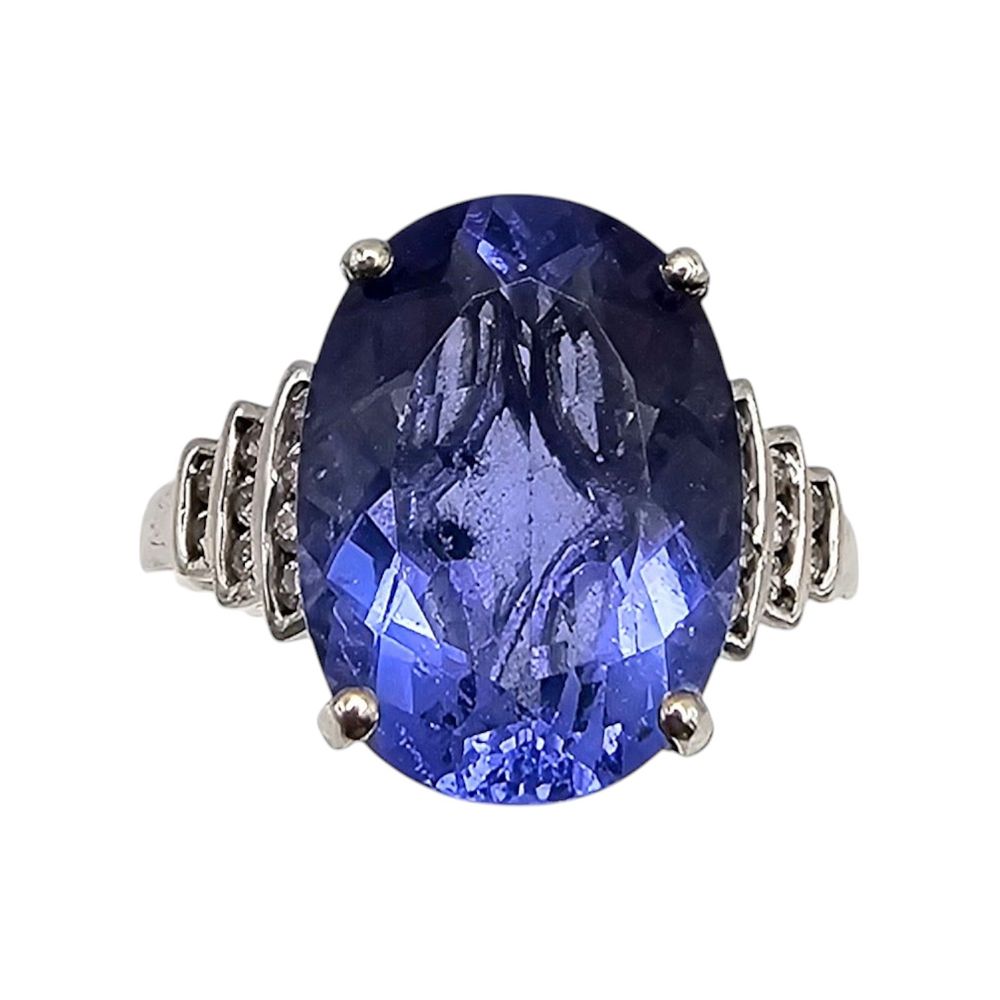 Lot 404: D'Joy Topaz Sterling Silver Cocktail Ring Size 9.5 5.7 G