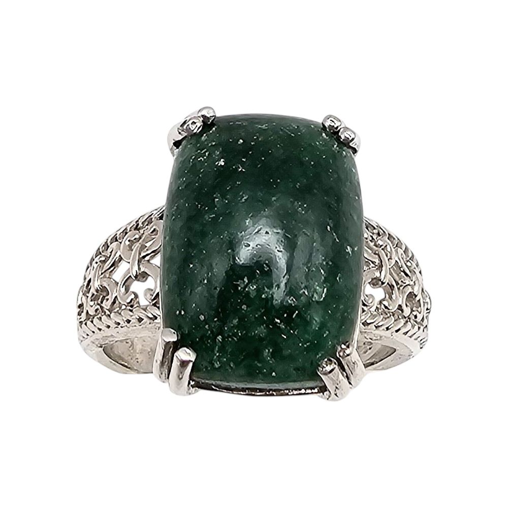 Lot 409: Karis Emerald Sterling Silver Ring Size 10.5 8.1 G