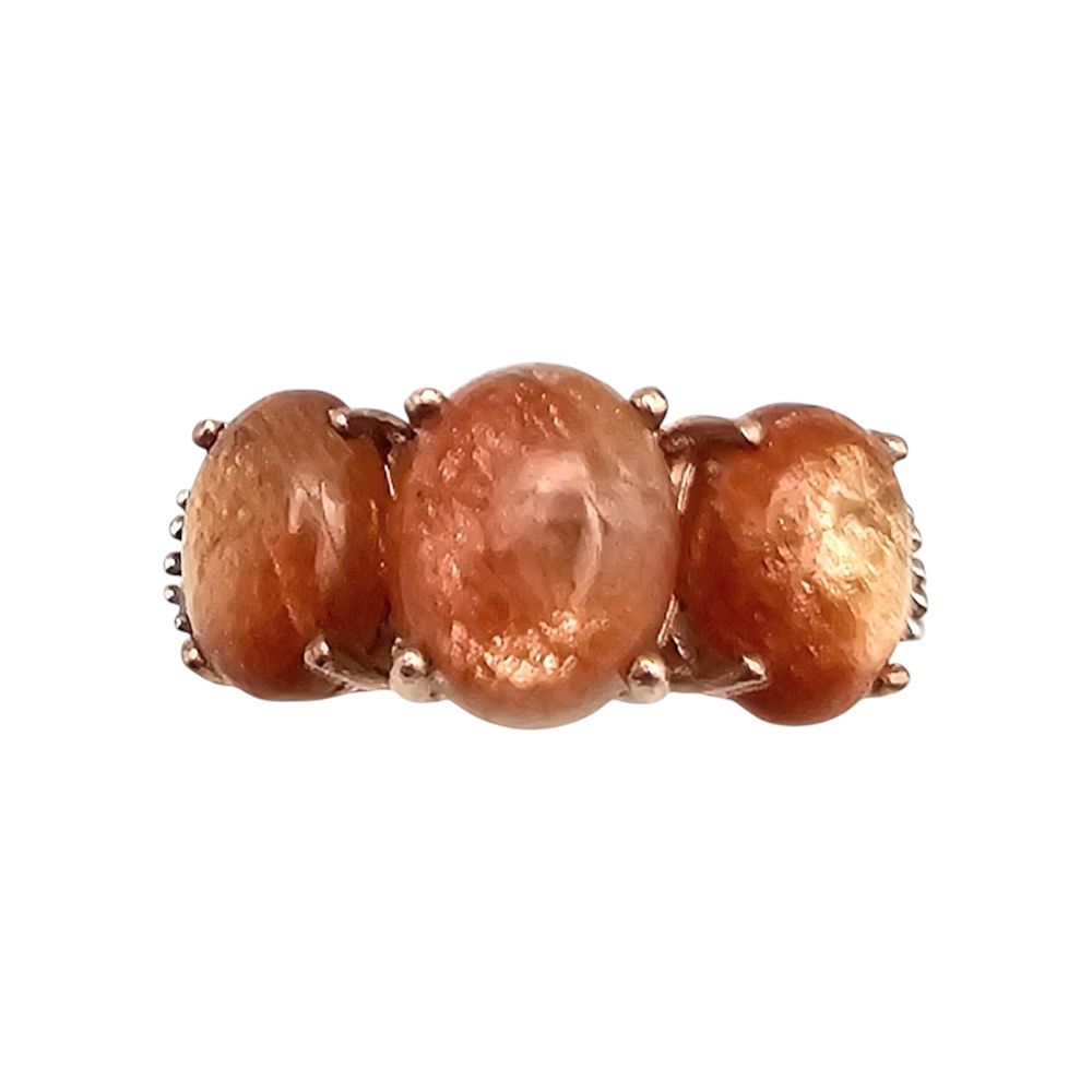 Lot 428: STS Sunstone Sterling Silver Cocktail Ring Size 7 3.5 G