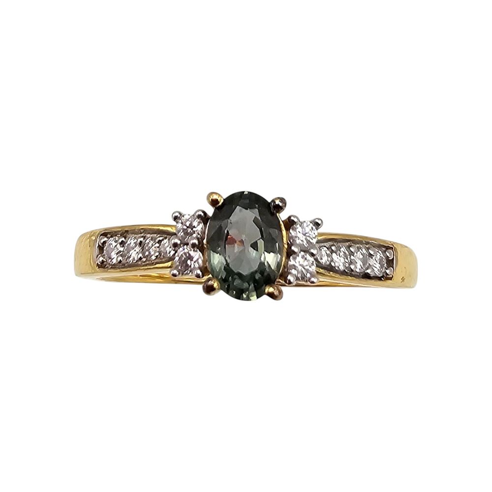Lot 433: D'Joy Diamond Topaz Gold Over Sterling Silver Cocktail Ring Size 8.5 2.3 G