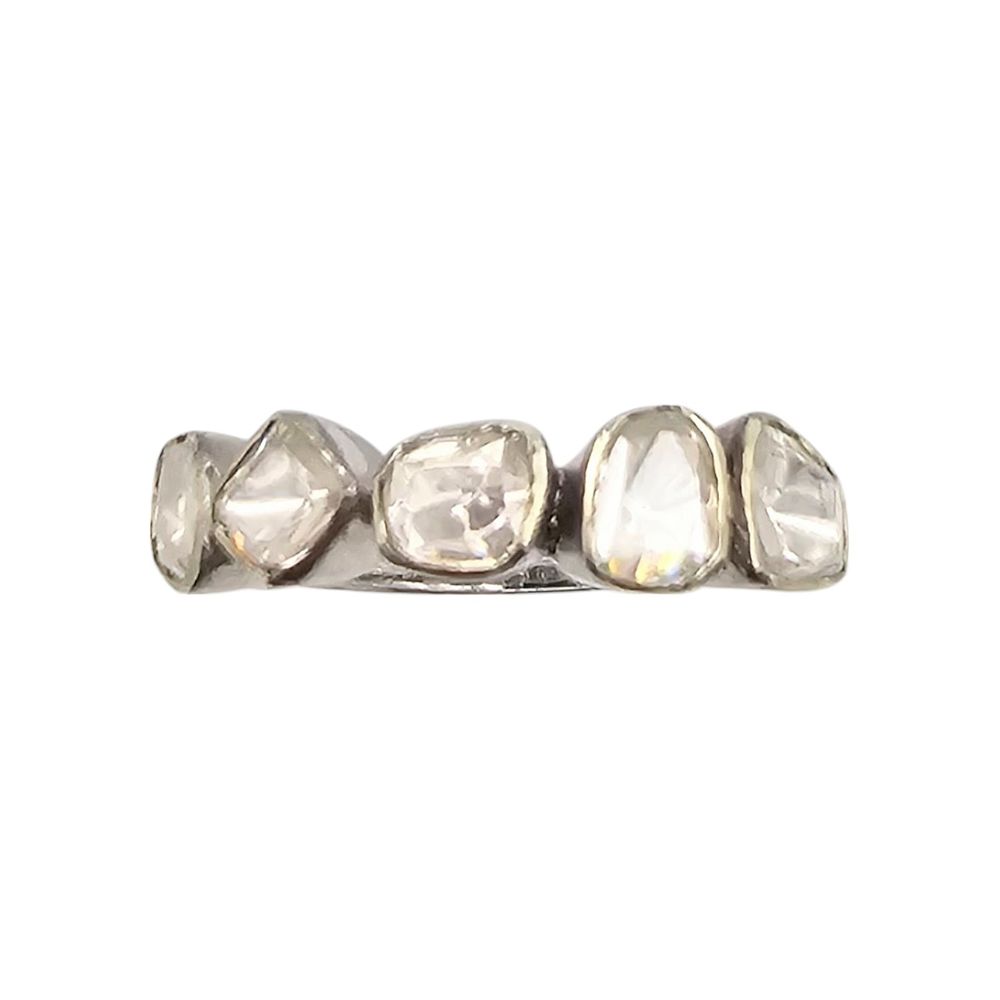 Lot 434: D'Joy Diamond Sterling Silver Cocktail Ring Size 7.75 2.7 G