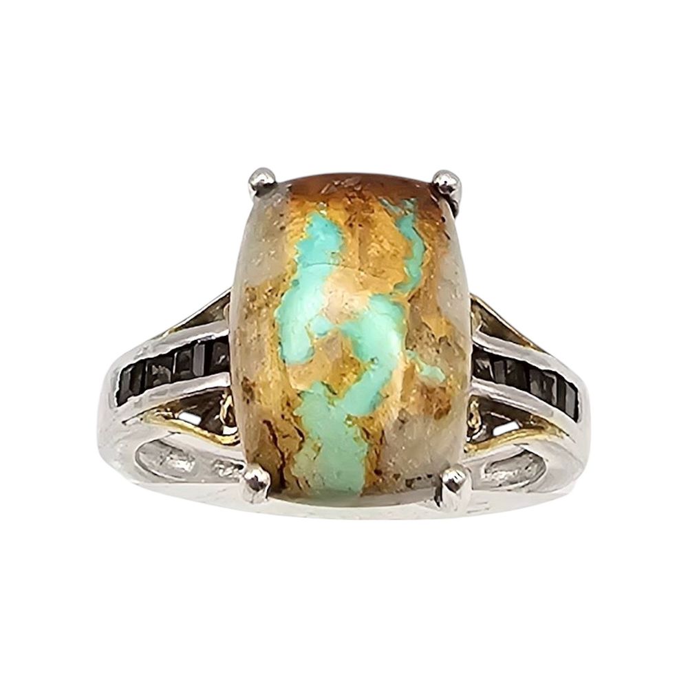 Lot 473: STS Turquoise Sterling Silver Ring Size 8.75 4.2 G
