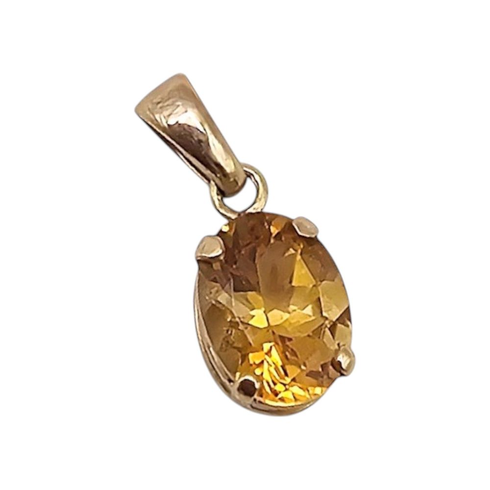Lot 520: Mexico Citrine 10K Gold Pendant 0.6 G
